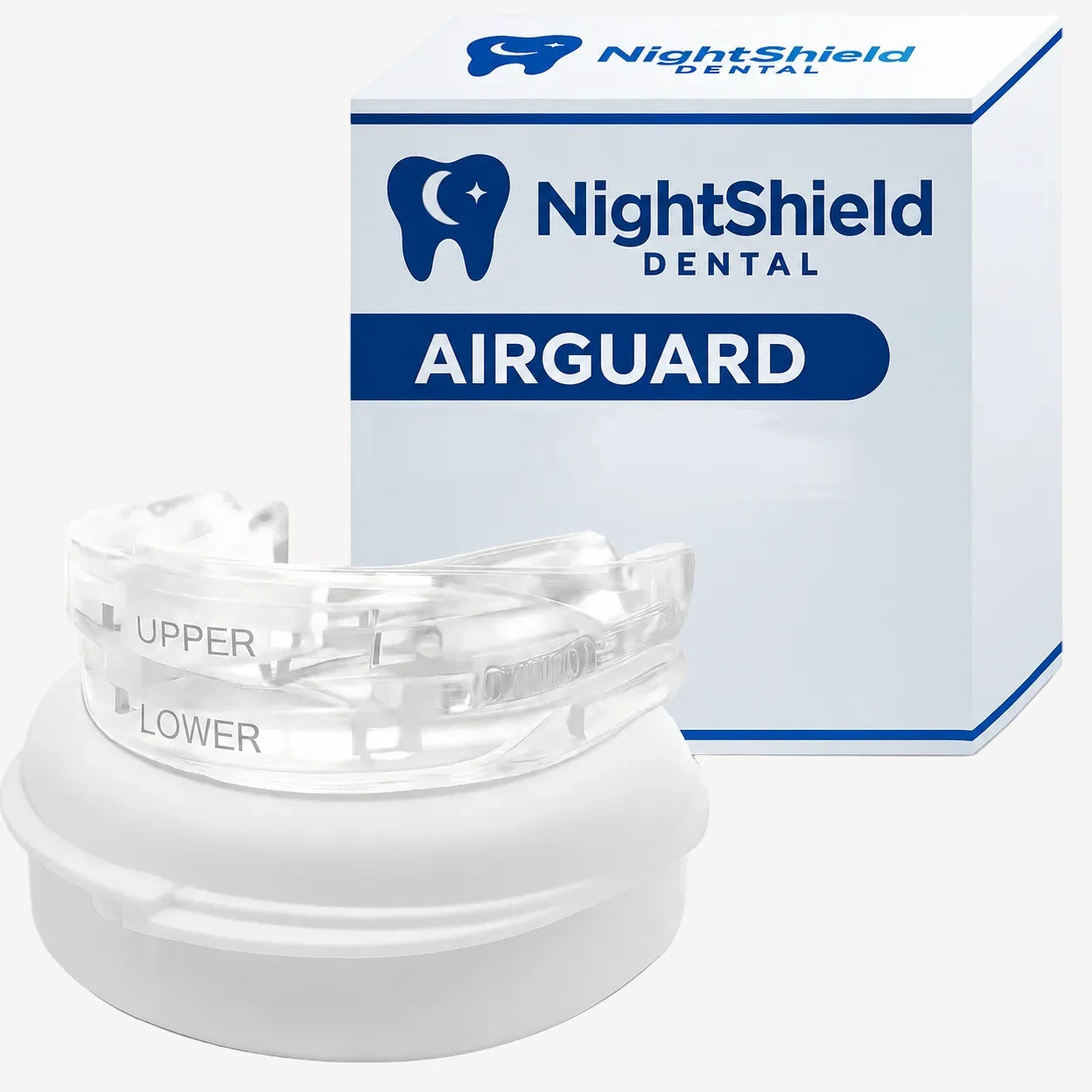 NightShield Dental Airguard with packaging on a white background