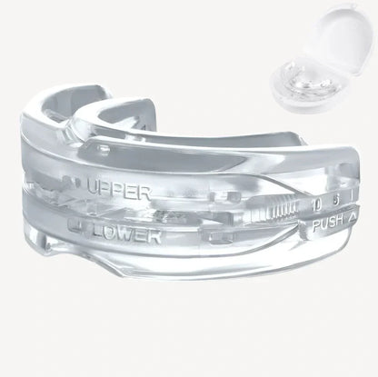 Night Shield Dental Airguard MAD Sleep Apnea Anti-Snoring Guard/Device displayed along with Case